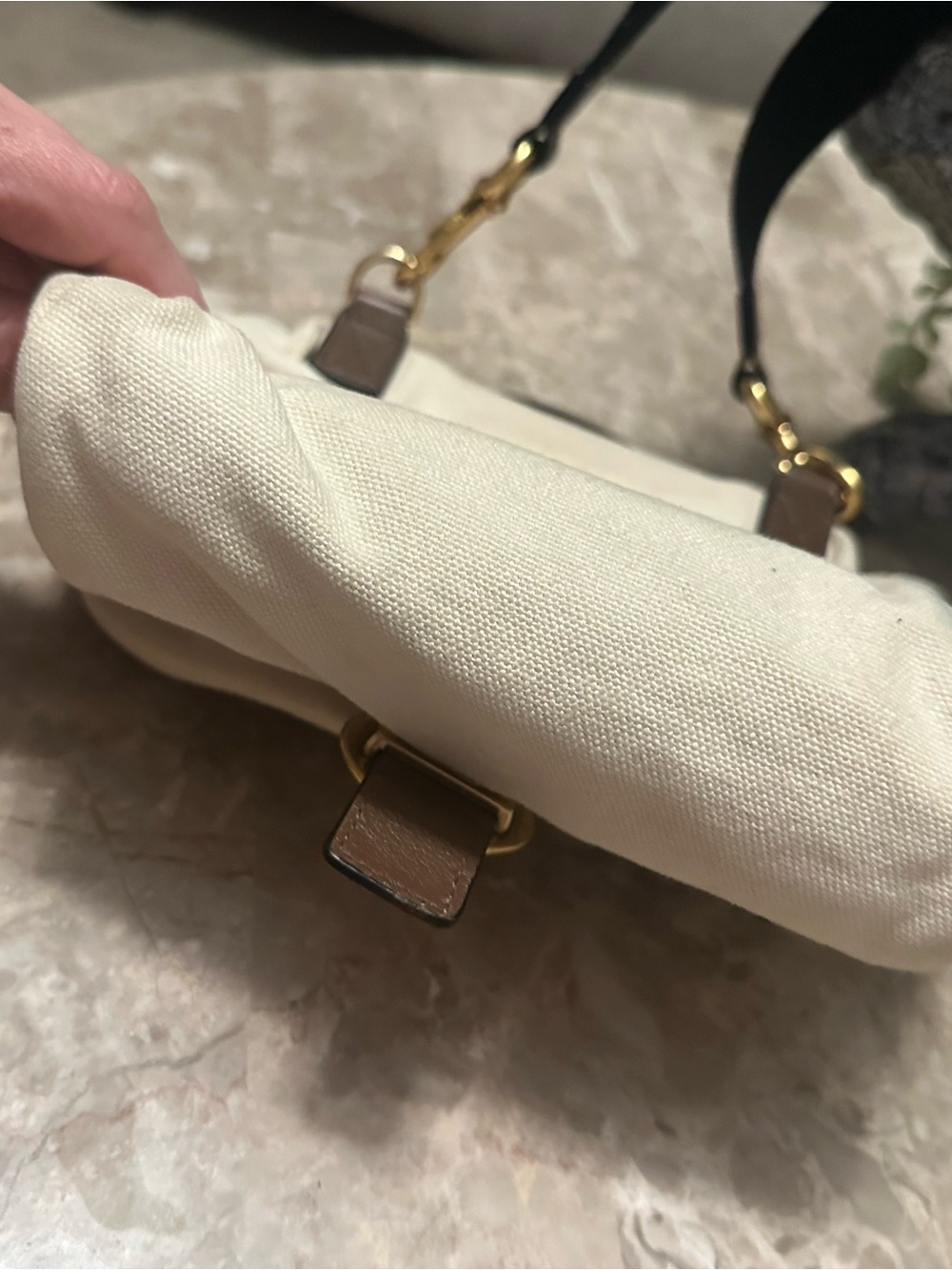 Marc Jacobs Cream and Brown Crossbody Bag with Gold Hardware - Picture 13 of 14